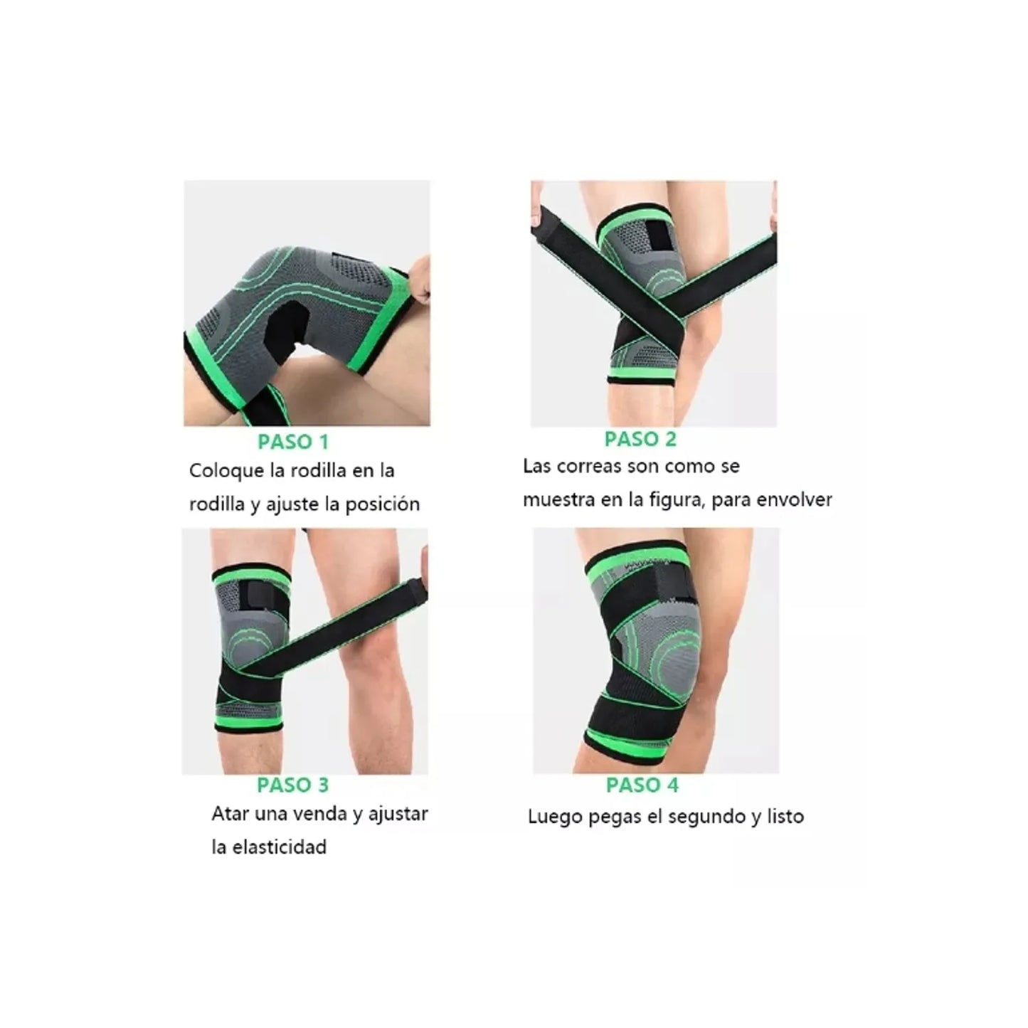 Rodillera Elástica Ajustable Comodidad Y Soporte Verde