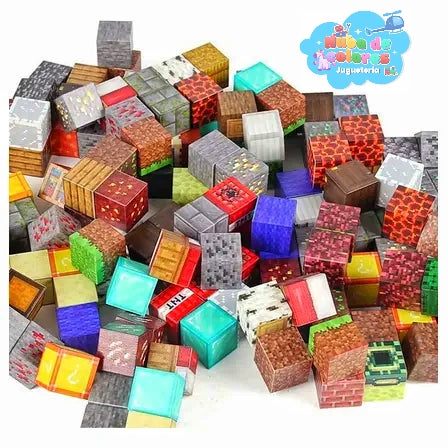 Set 36 Cubos Magnéticos Minecraft 2cmx 2cm + figura o auto