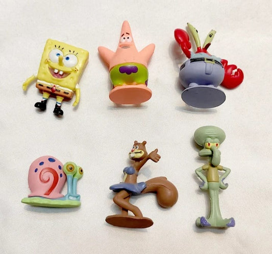 Set de 6 figuritas serie animada Bob Esponja