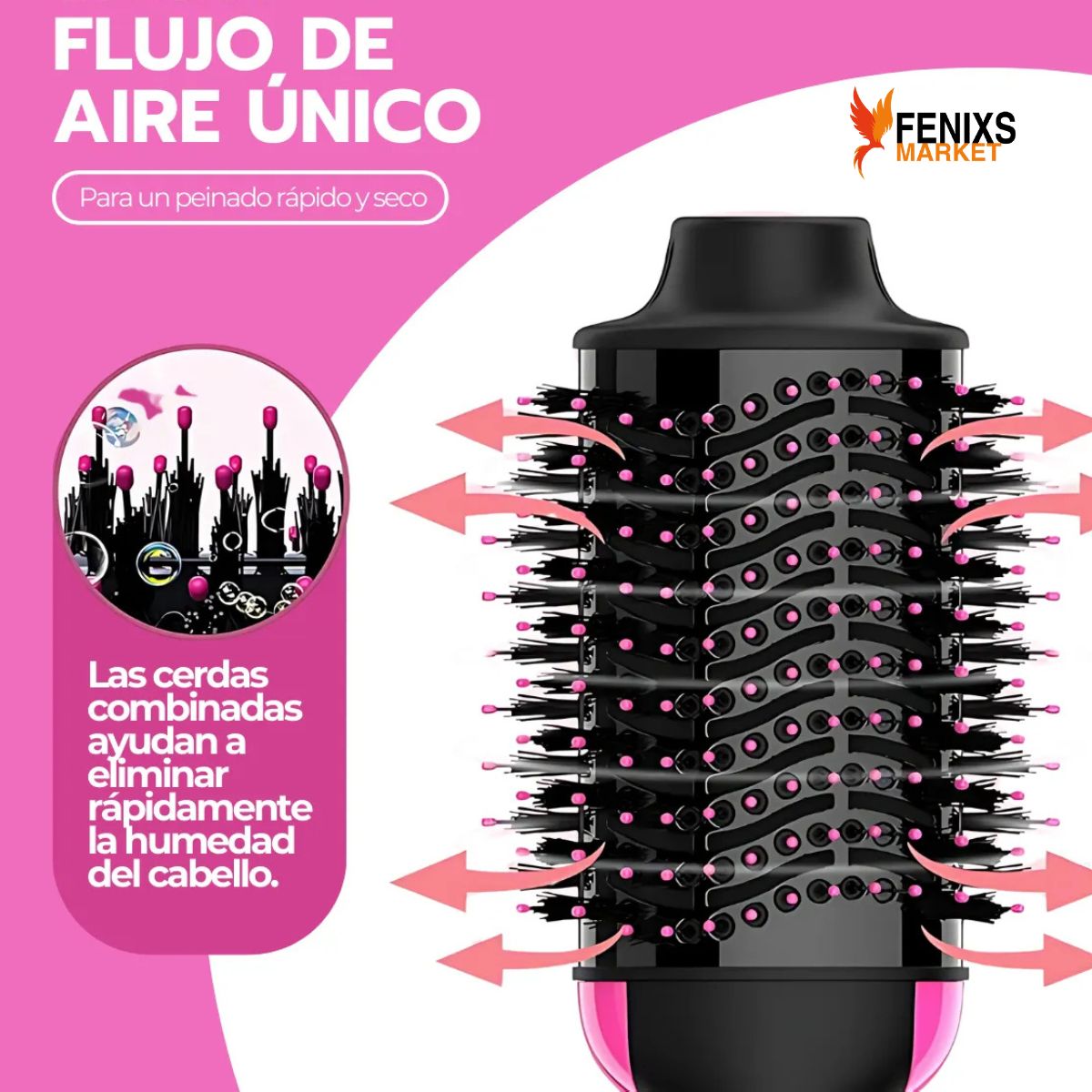 Cepillo Secador Pelo Alisador Eléctrico 3 En 1