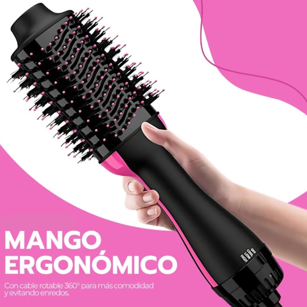 Cepillo Secador Pelo Alisador Eléctrico 3 En 1