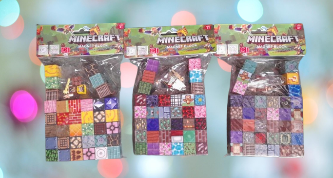 Set 36 Cubos Magnéticos Minecraft 2cmx 2cm + figura o auto