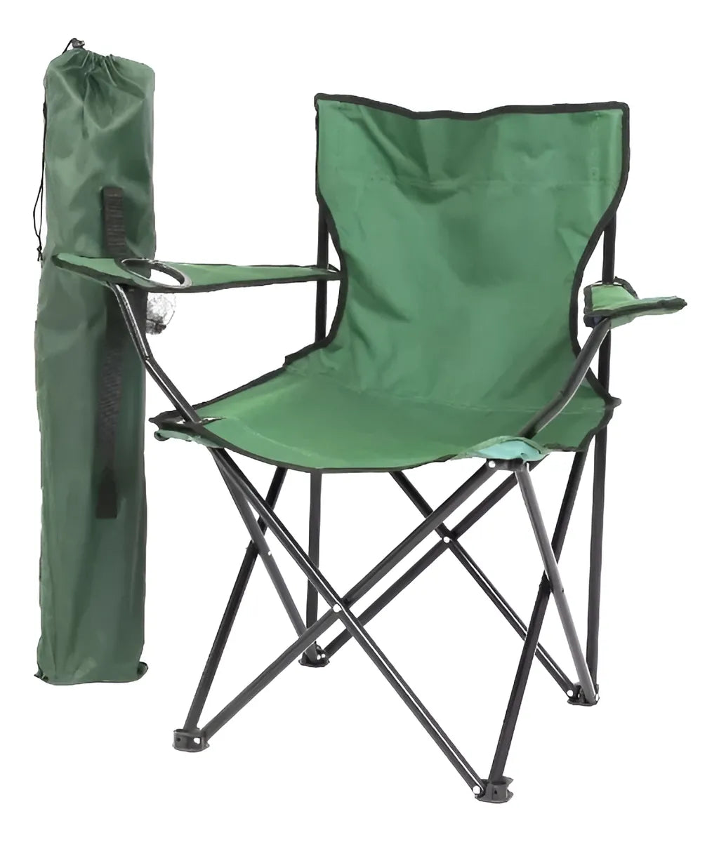 Silla Plegable camping o Playa Con Porta Vasos y Con Bolso