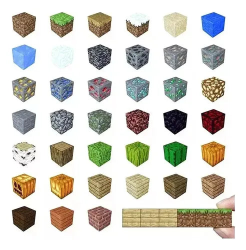 Set 36 Cubos Magnéticos Minecraft 2cmx 2cm + figura o auto