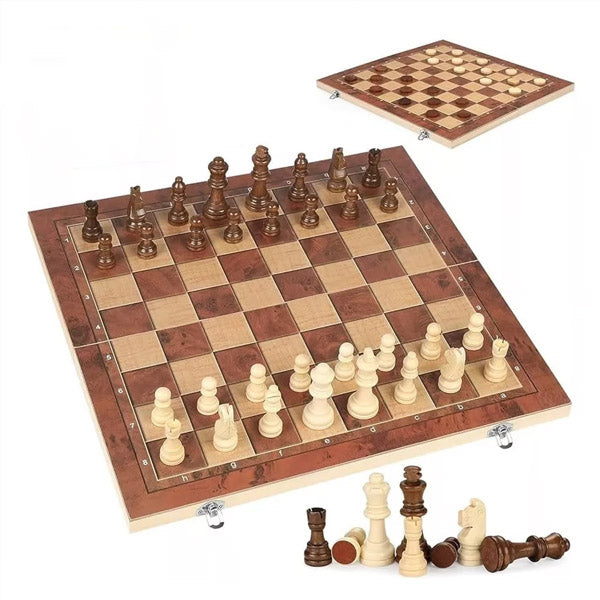 Ajedrez Madera 3 en 1