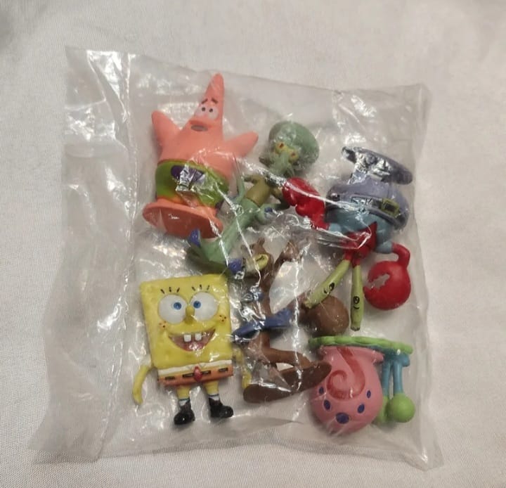 Set de 6 figuritas serie animada Bob Esponja